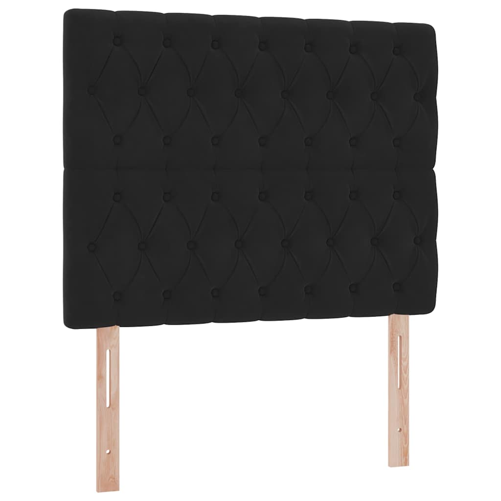 Krevet s prostorom za pohranu s LED-om Crna 120 x 200 cm Baršun