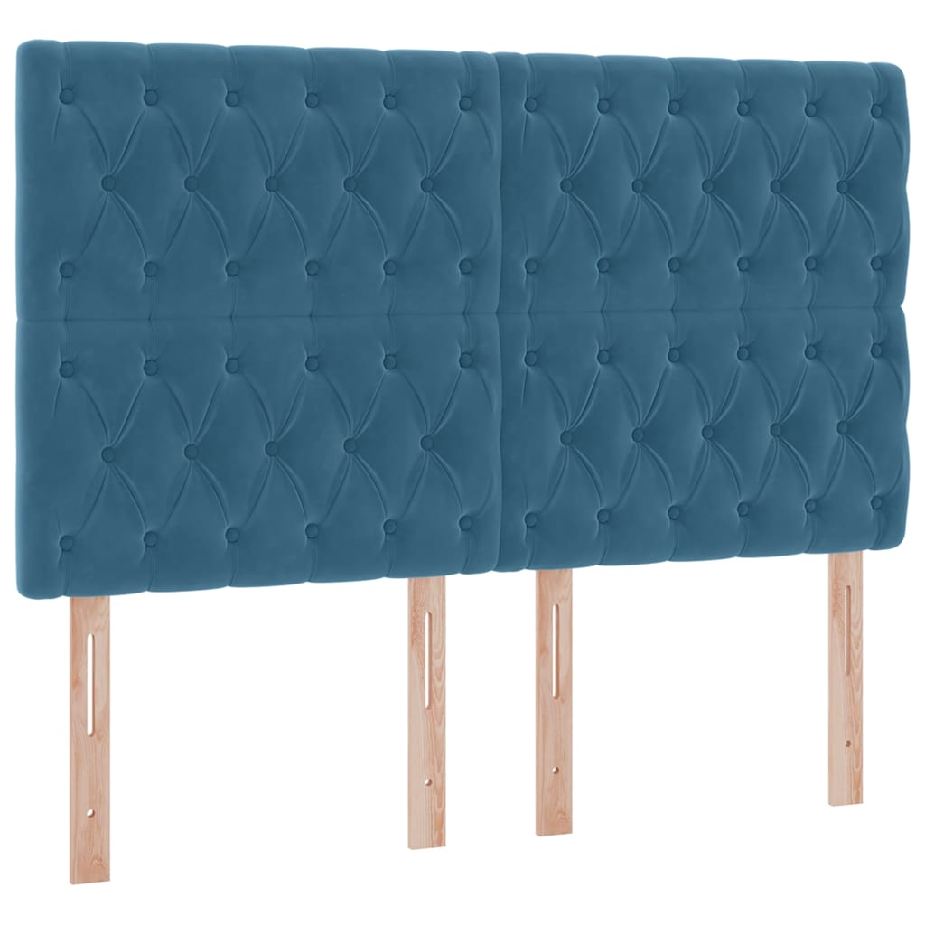 Krevet s prostorom za pohranu s LED-om Tamno plava 140 x 190 cm