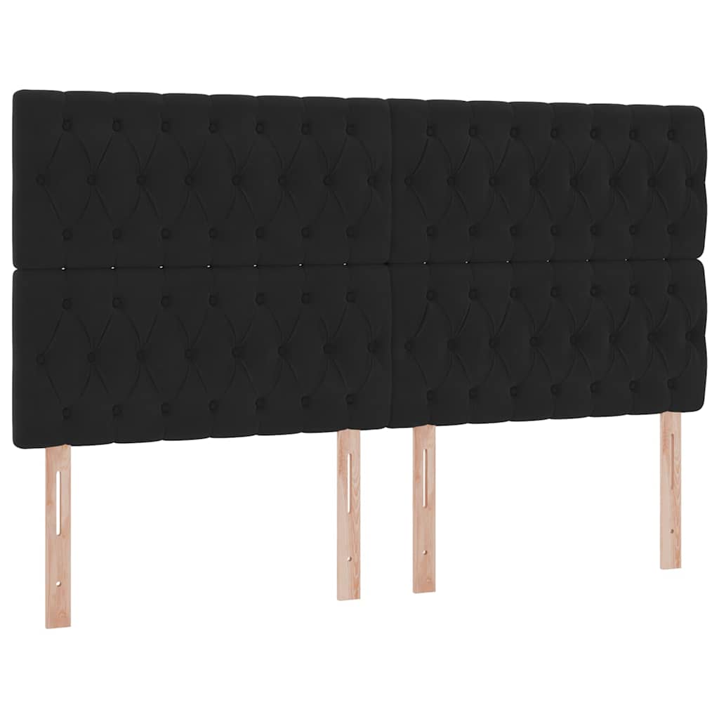 Krevet s prostorom za pohranu s LED-om Crna 160 x 200 cm Baršun