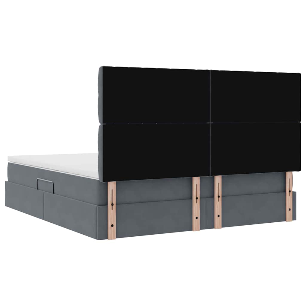 Krevet s prostorom za pohranu s LED-om Tamno siva 180 x 200 cm