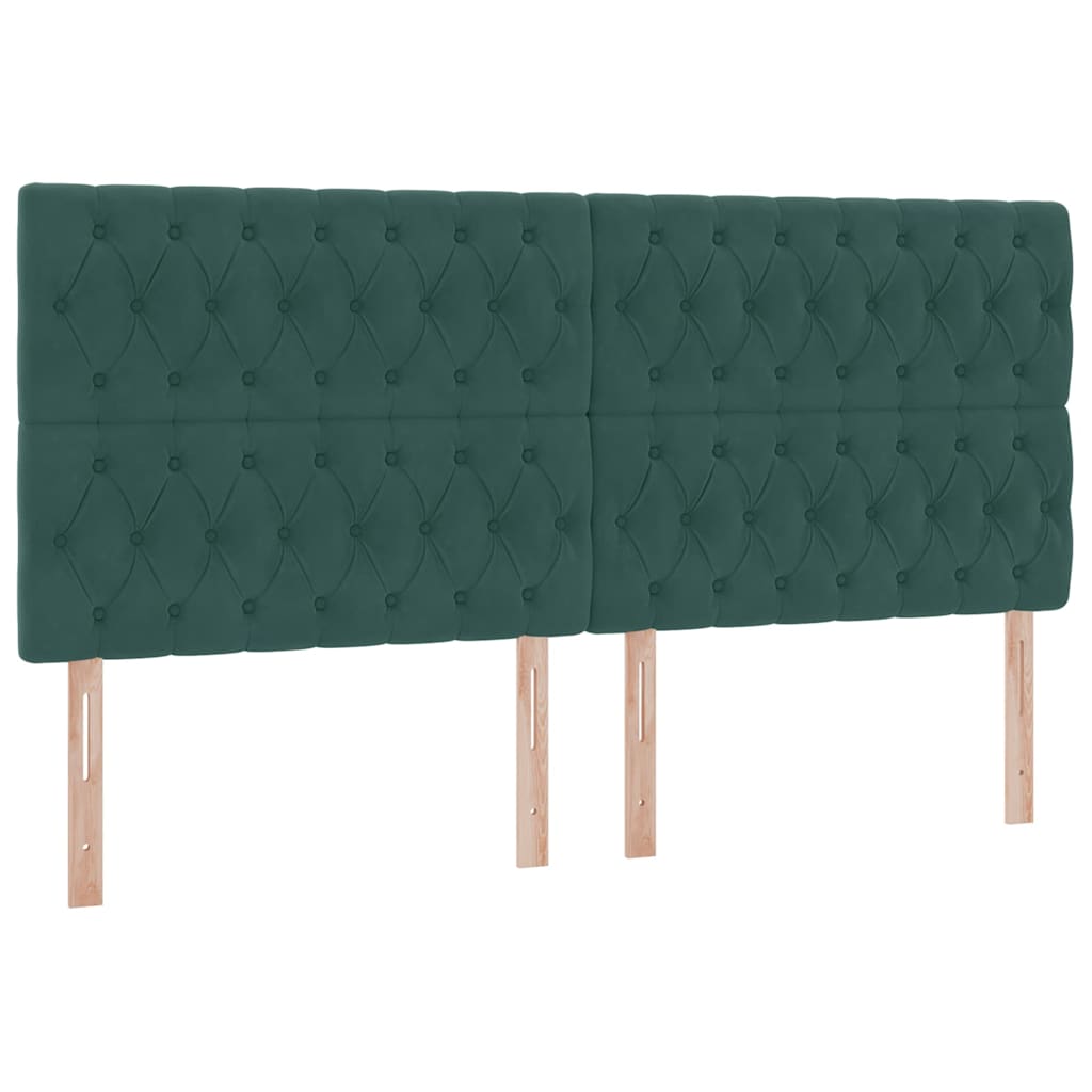LED krevet za pohranu s madracem Tamnozelena 200 x 200 cm