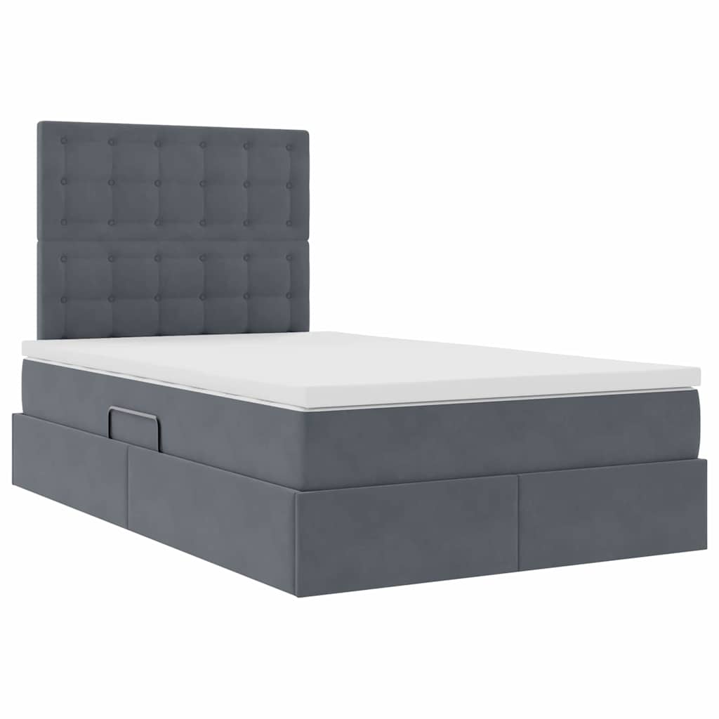 Krevet s prostorom za pohranu s LED-om Tamno siva 120 x 190 cm