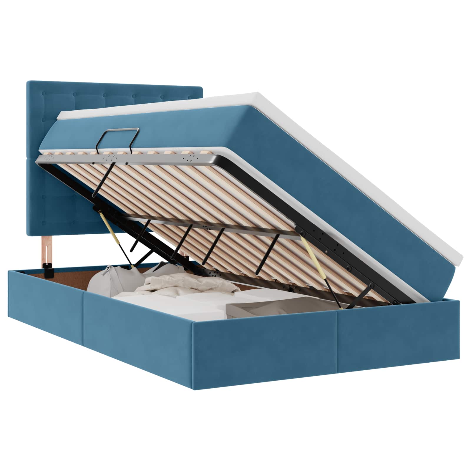 Krevet s prostorom za pohranu s LED-om Plava 120 x 190 cm