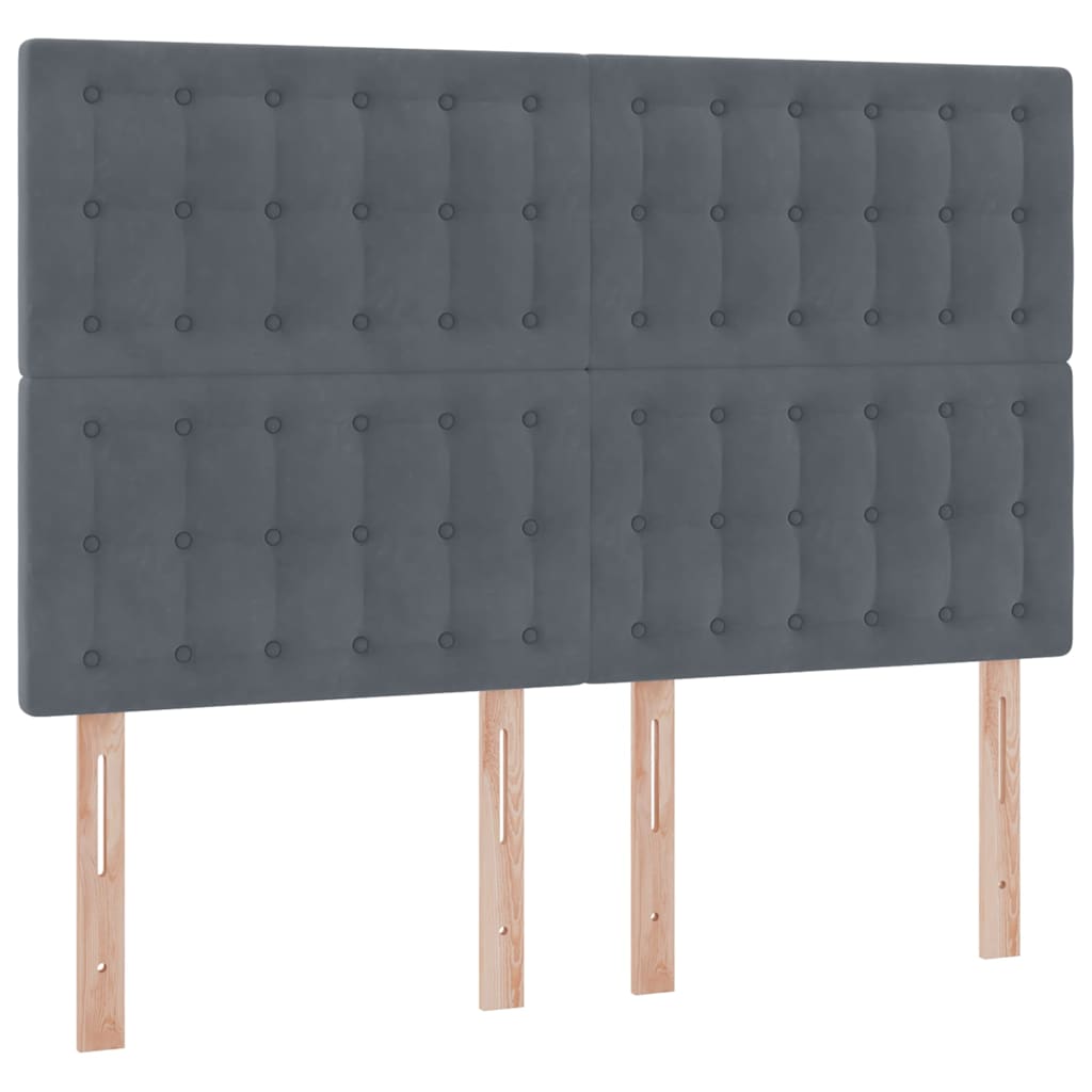 Krevet s prostorom za pohranu s LED-om Tamno siva 140 x 190 cm