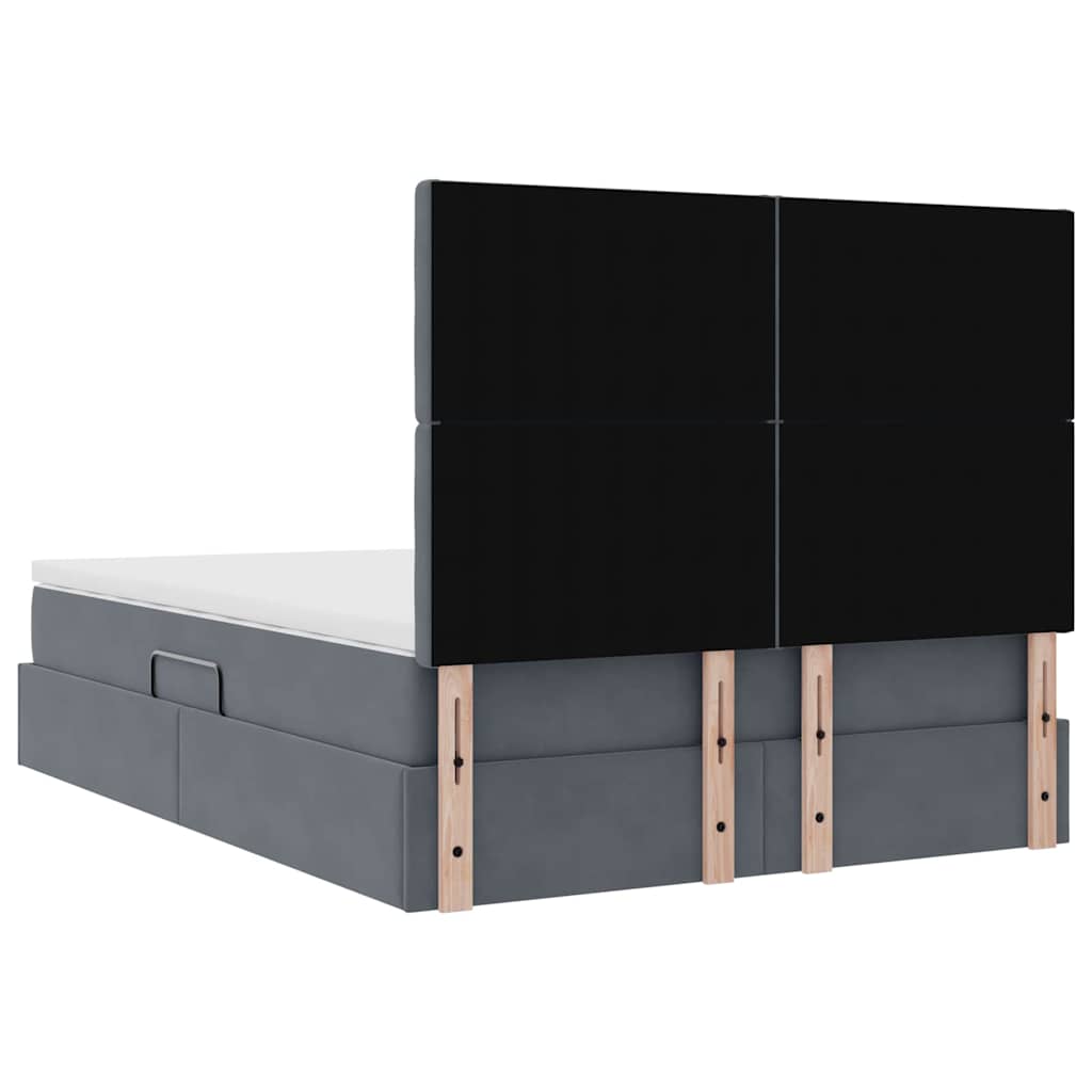 Krevet s prostorom za pohranu s LED-om Tamno siva 140 x 200 cm
