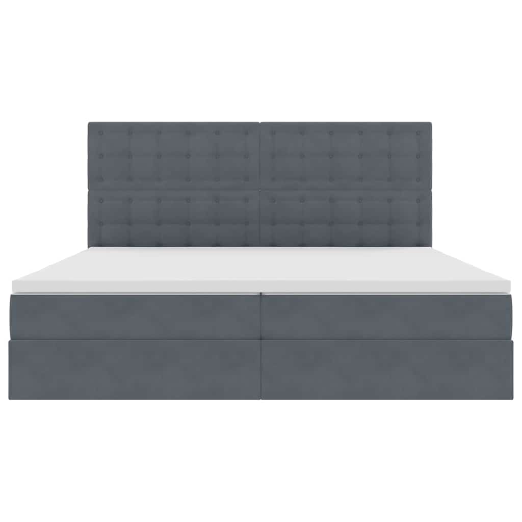 Krevet s prostorom za pohranu s LED-om Tamno siva 200 x 200 cm