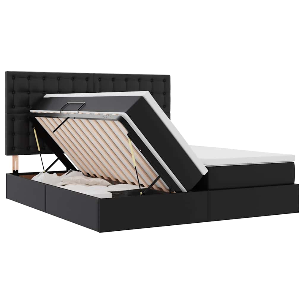 Krevet s prostorom za pohranu s LED-om Crna 180 x 200 cm