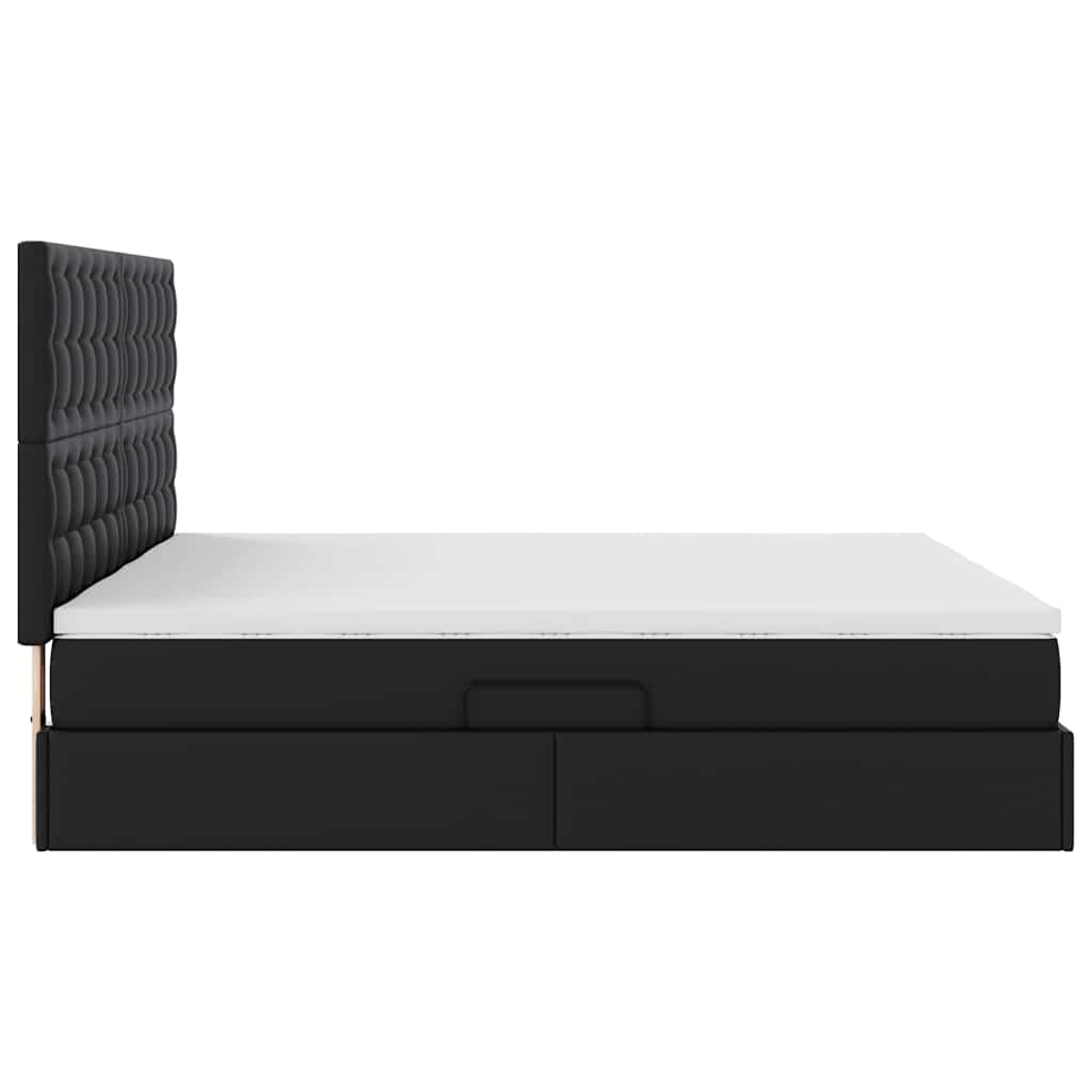 Krevet s prostorom za pohranu s LED-om Crna 200 x 200 cm