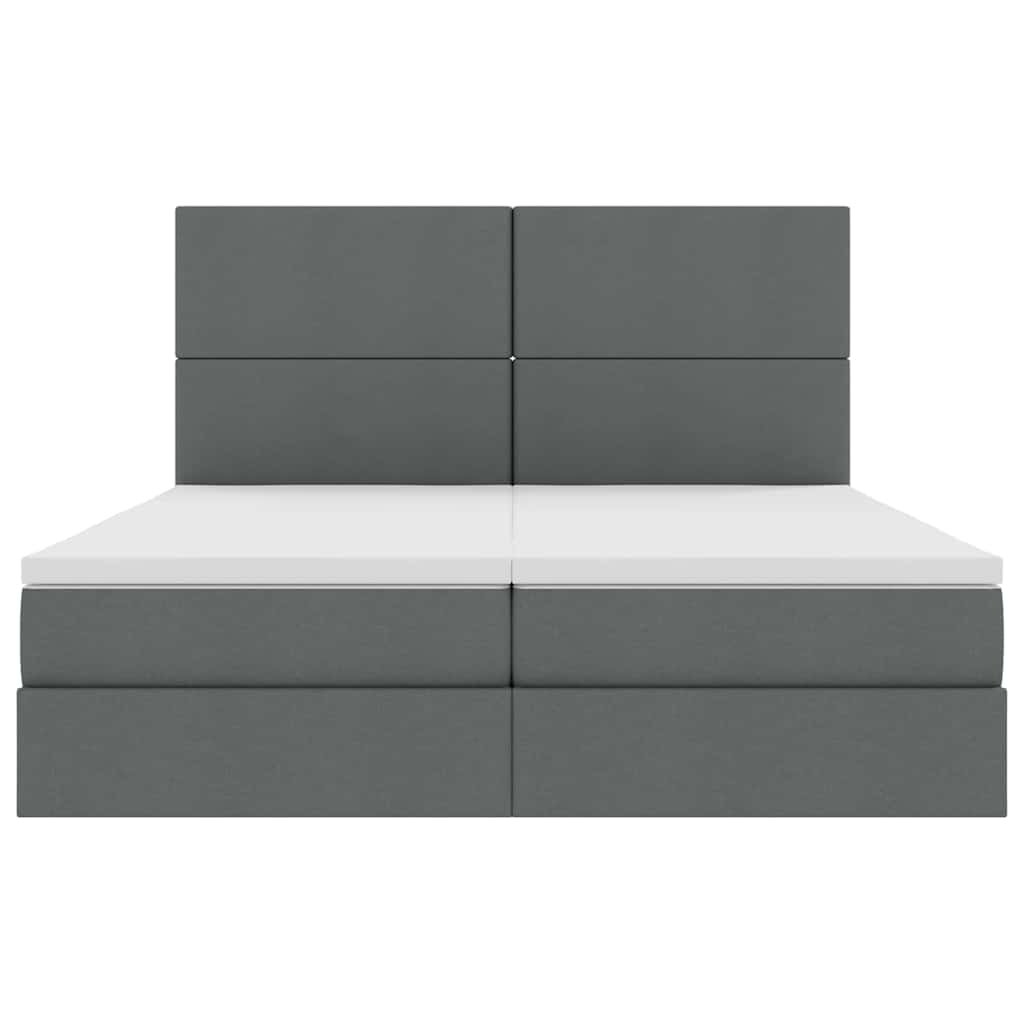 Krevet s LED trakama s pohranom Tamno siva 180 x 200 cm tkanina