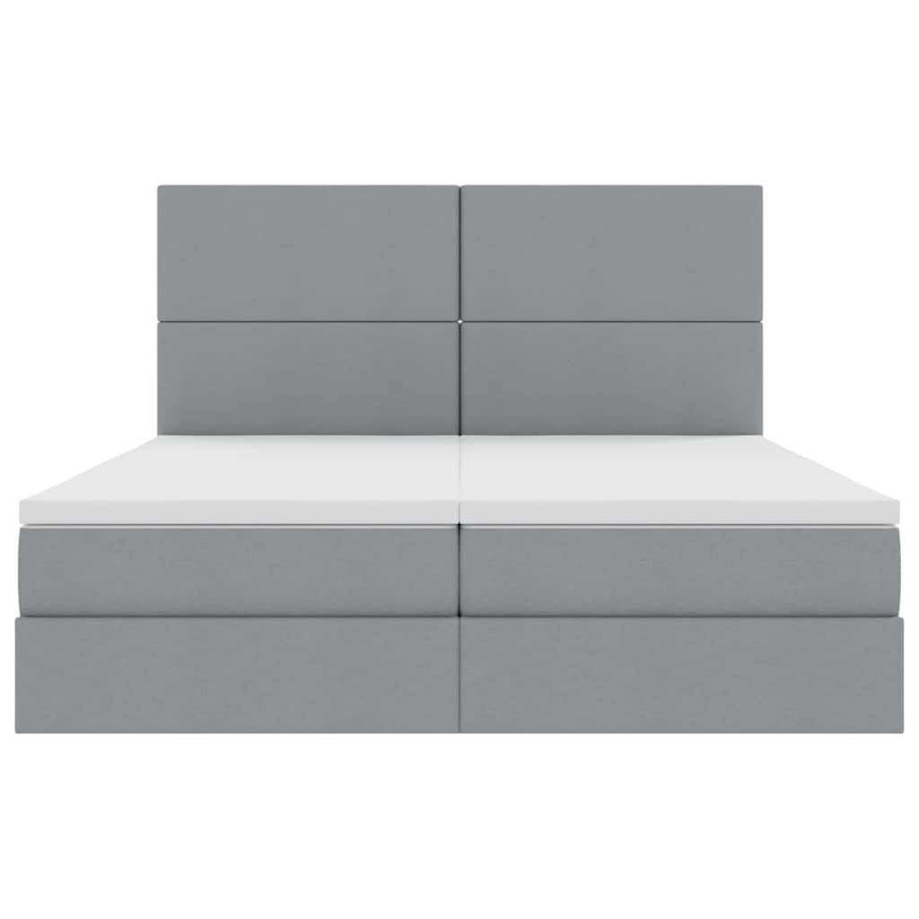 Krevet s LED trakama Svijetlo siva 200 x 200 cm tkanina