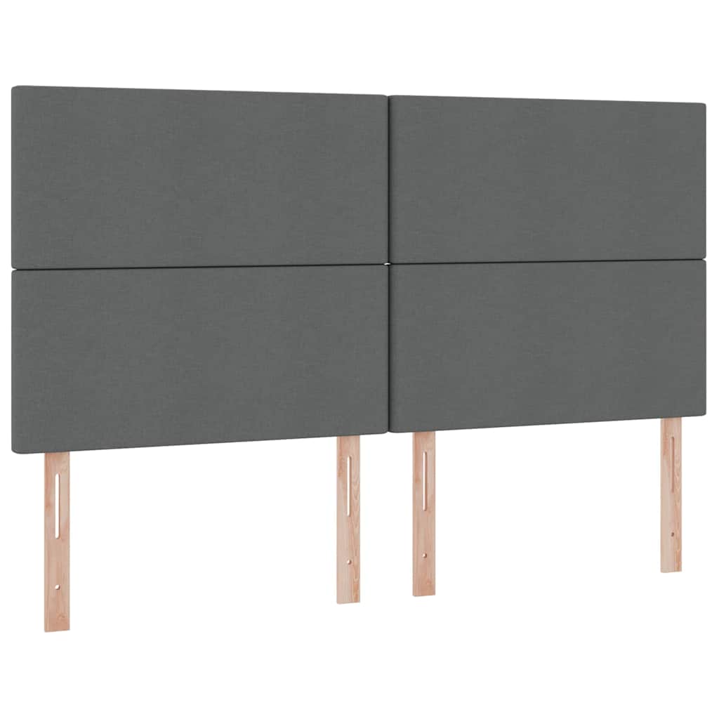 Krevet s LED trakama s pohranom Tamno siva 200 x 200 cm tkanina