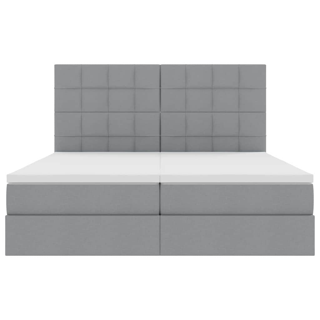 Krevet s LED trakama Svijetlo siva 180 x 200 cm tkanina