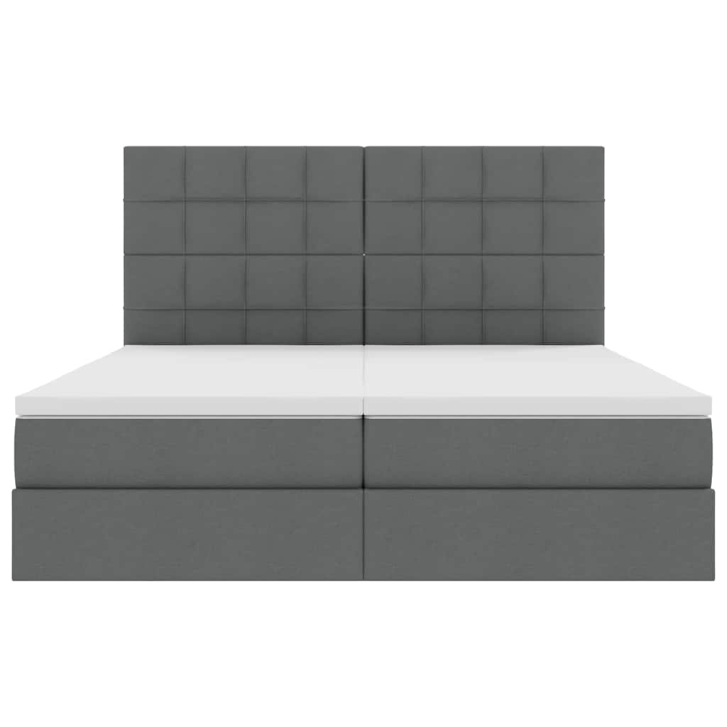 Krevet s LED trakama s pohranom Tamno siva 180 x 200 cm tkanina