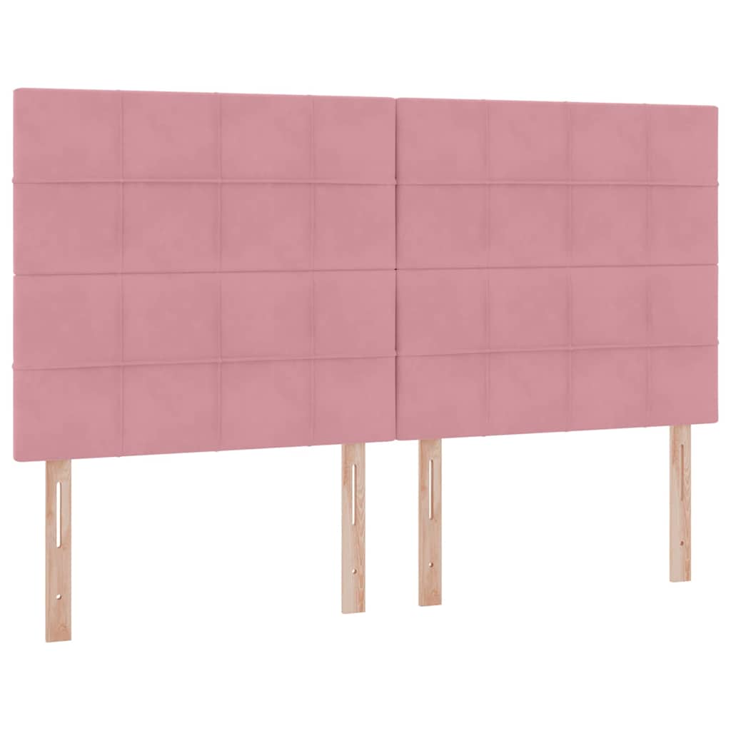 Krevet s LED trakama s uzglavljem Ružičasta 180 x 200 cm Baršun