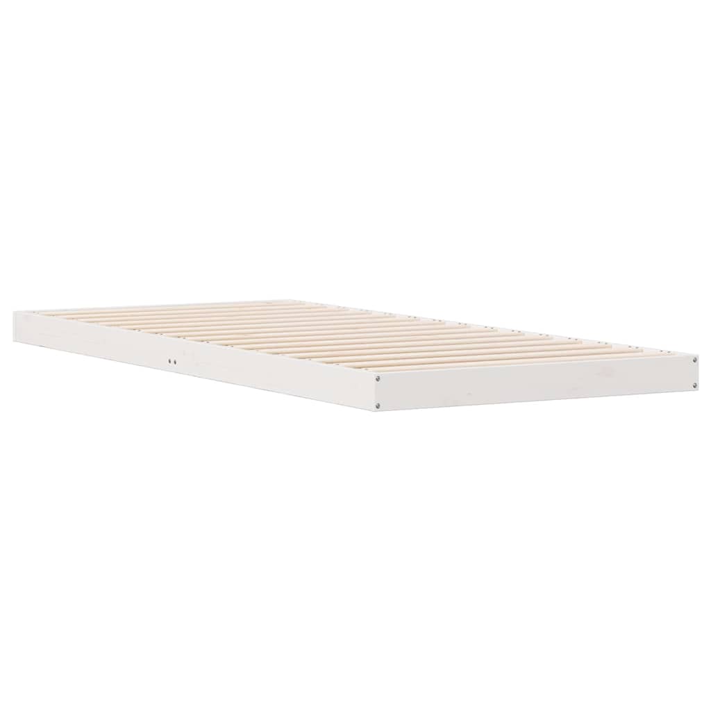 Krevet s daskama Bijelo 100 x 220 cm Čvrsto borovo drvo