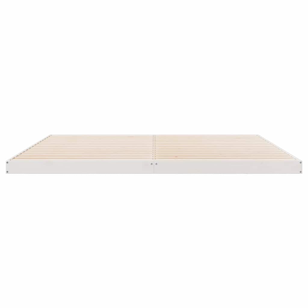 Krevet s daskama Bijelo 200 x 220 cm Čvrsto borovo drvo