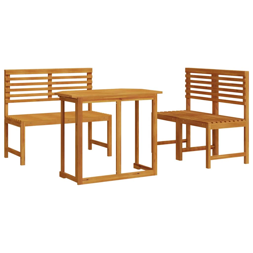 Bistro set za vrt 3 pcs Smeđa Čvrsto drvo akacije