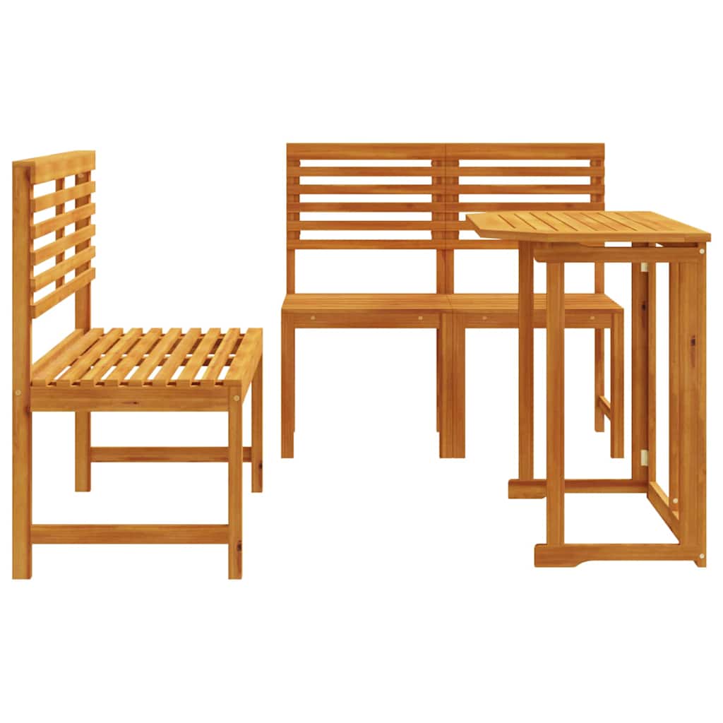 Bistro set za vrt 3 pcs Smeđa Čvrsto drvo akacije