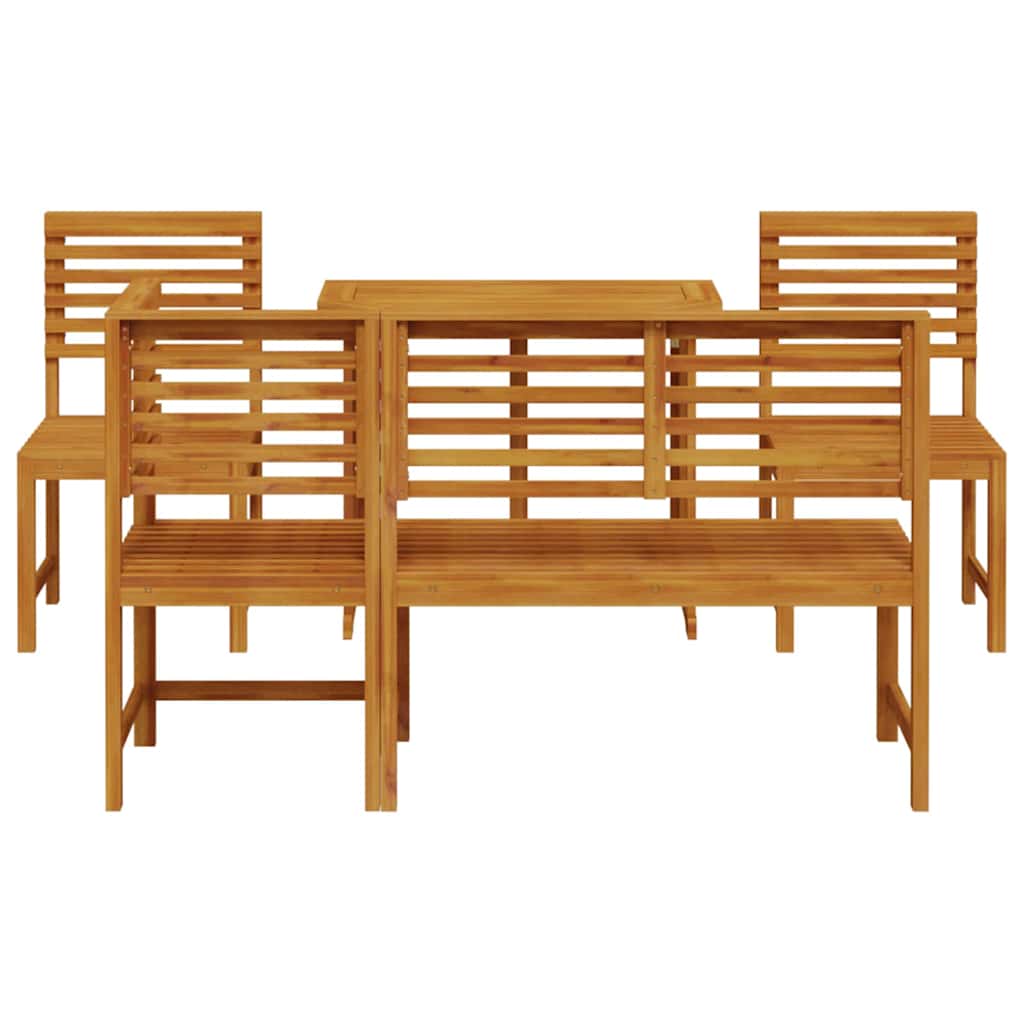 Bistro set za vrt 5 pcs Smeđa Čvrsto drvo akacije