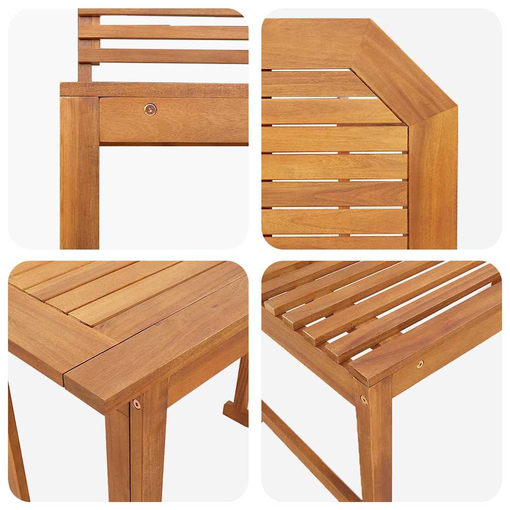 Bistro set za vrt 6 pcs Smeđa Čvrsto drvo akacije