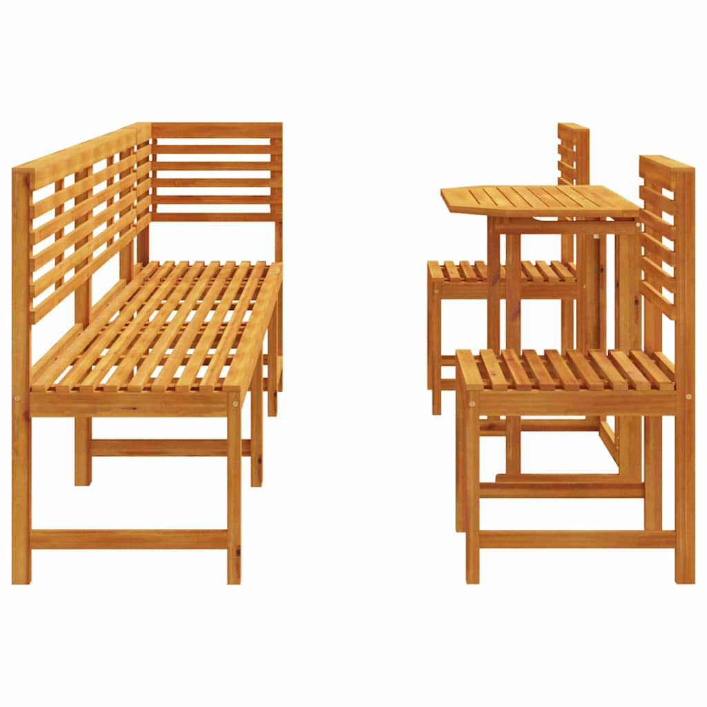 Bistro set za vrt 6 pcs Smeđa Čvrsto drvo akacije