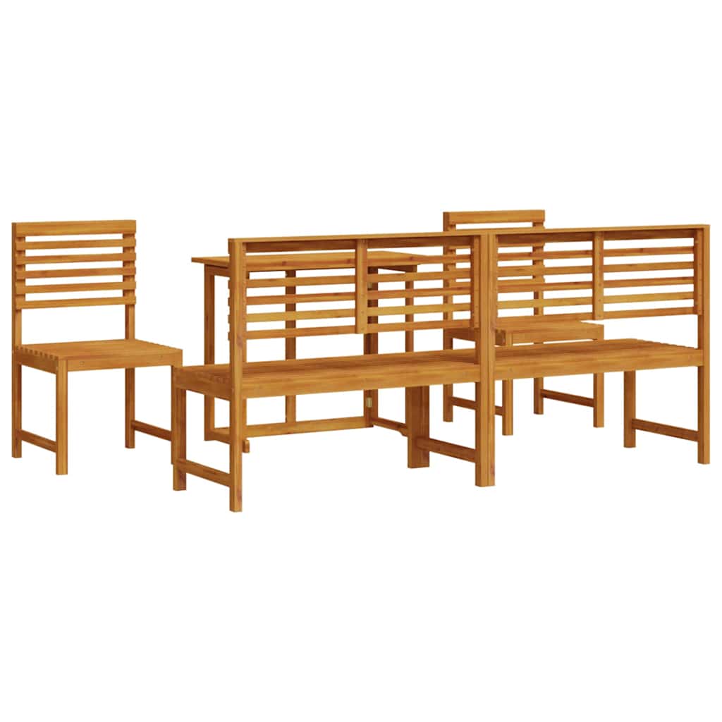 Bistro set za vrt 5 pcs Smeđa Čvrsto drvo akacije