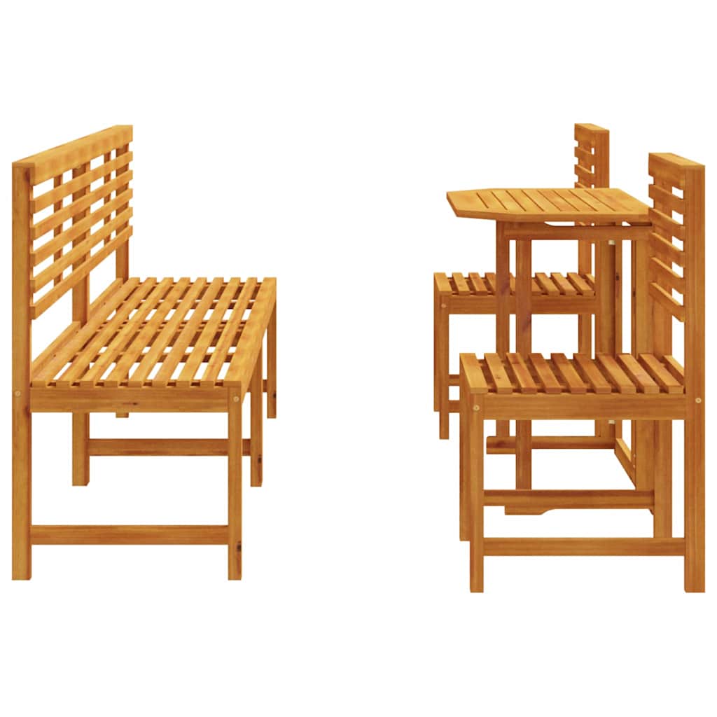 Bistro set za vrt 5 pcs Smeđa Čvrsto drvo akacije