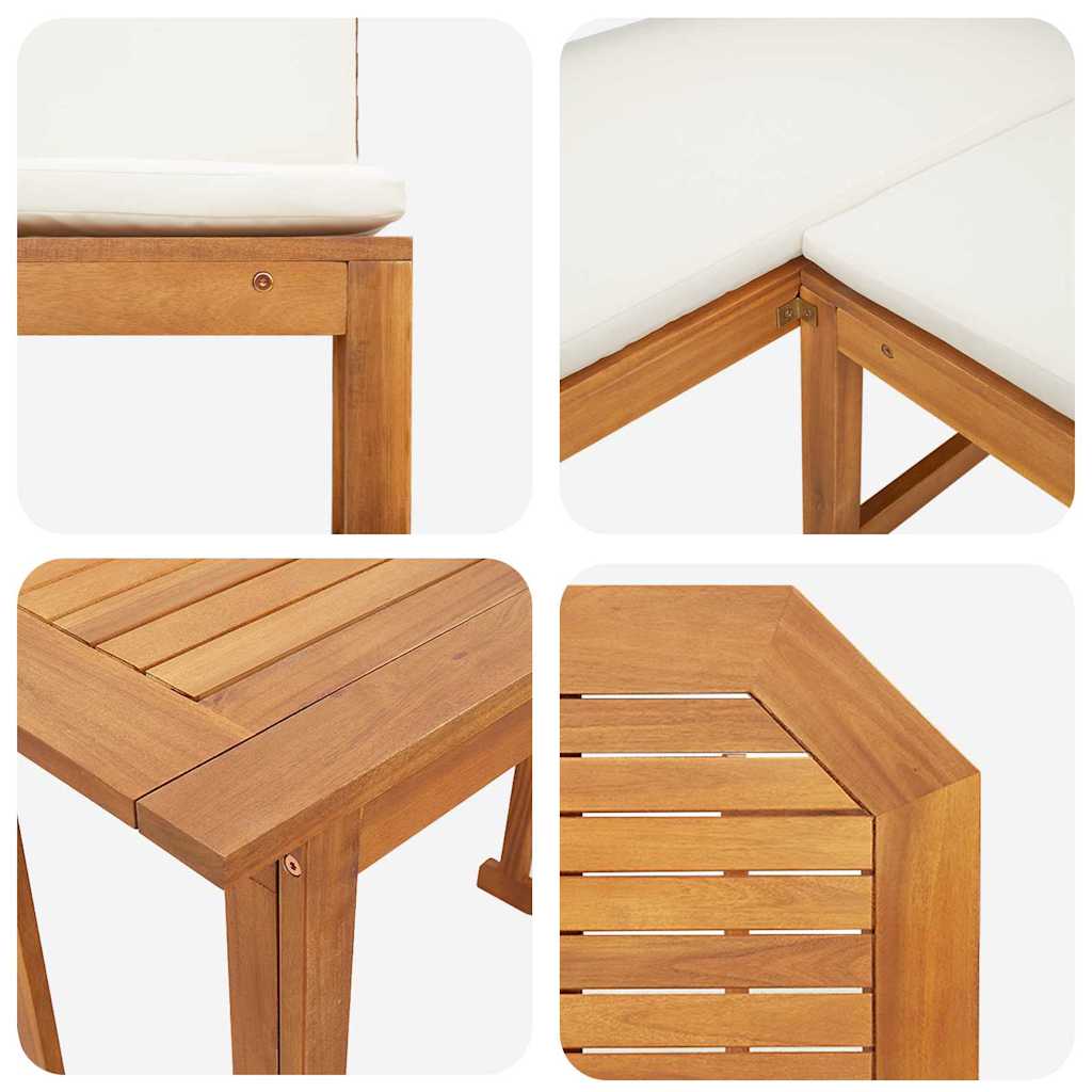 Set vrtne klupe 4 pcs Smeđa Čvrsto drvo akacije