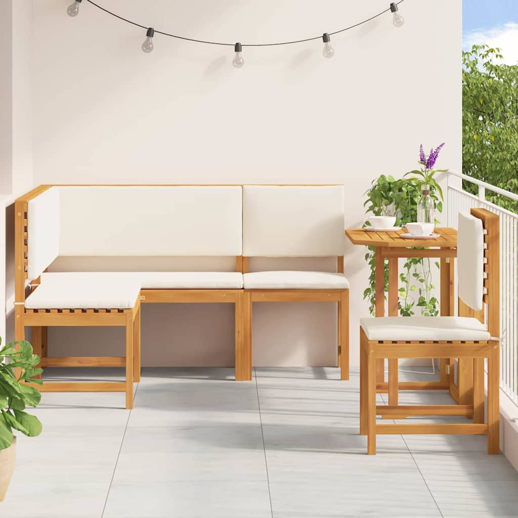 Set vrtne klupe 4 pcs Smeđa Čvrsto drvo akacije
