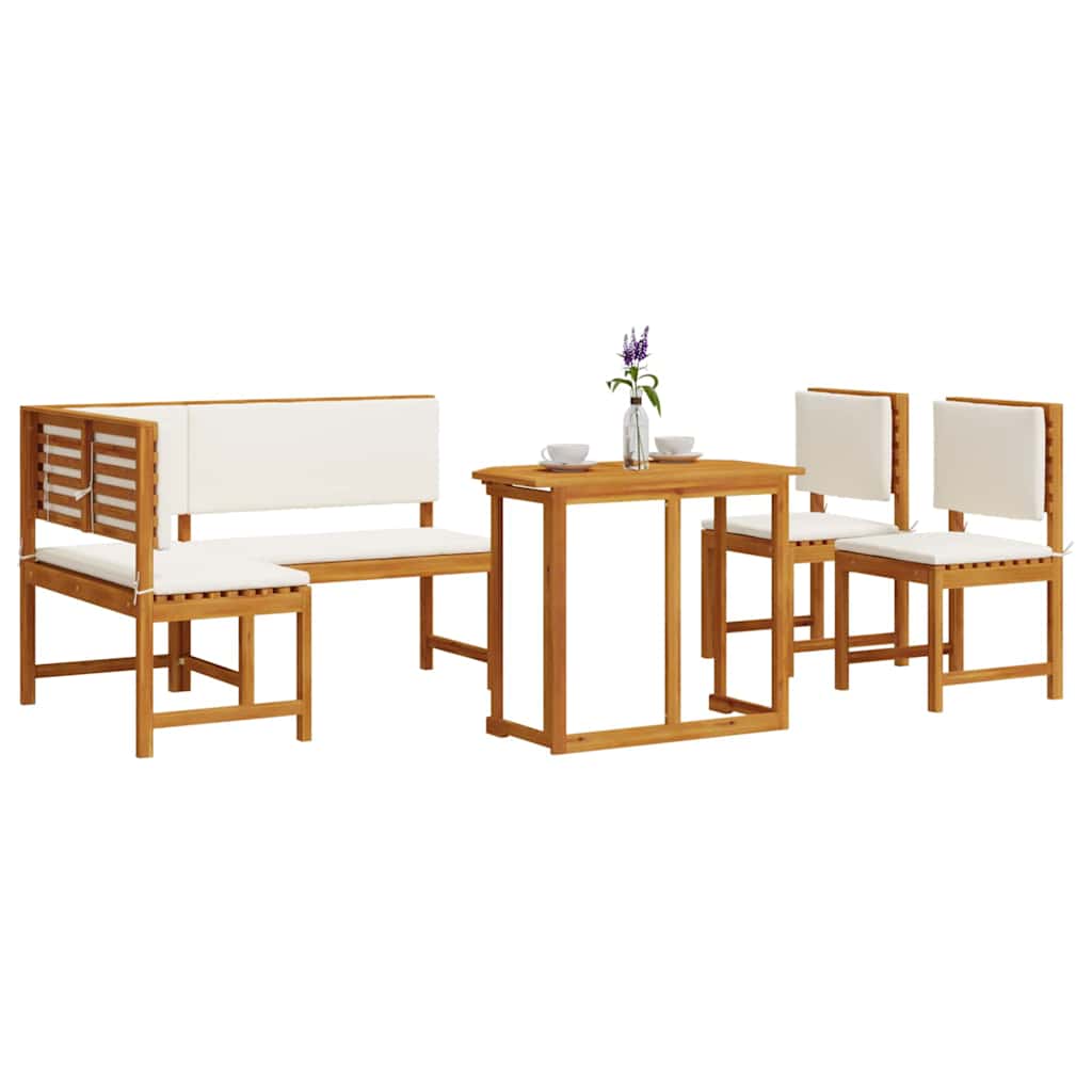 Set vrtne klupe 4 pcs Smeđa Čvrsto drvo akacije