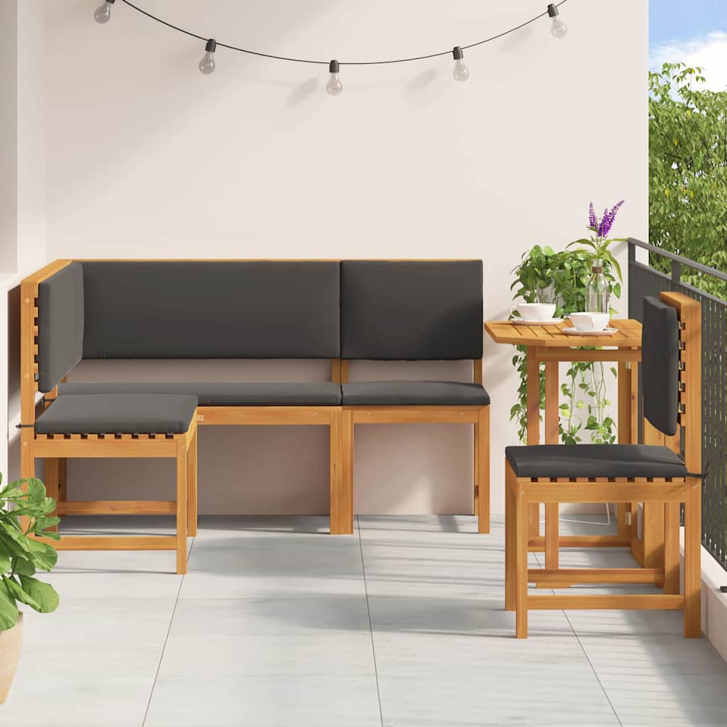 Set vrtne klupe 4 pcs Smeđa Čvrsto drvo akacije