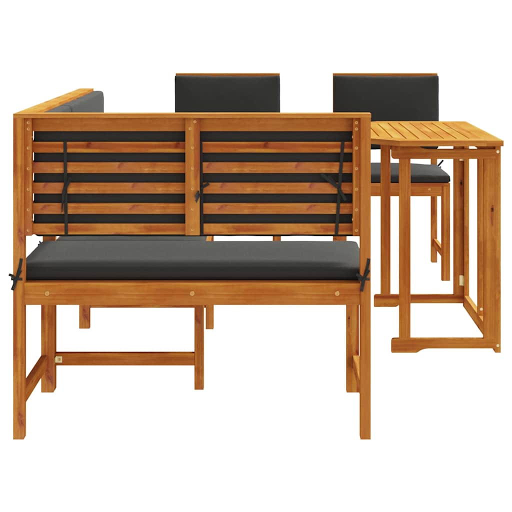 Set vrtne klupe 4 pcs Smeđa Čvrsto drvo akacije