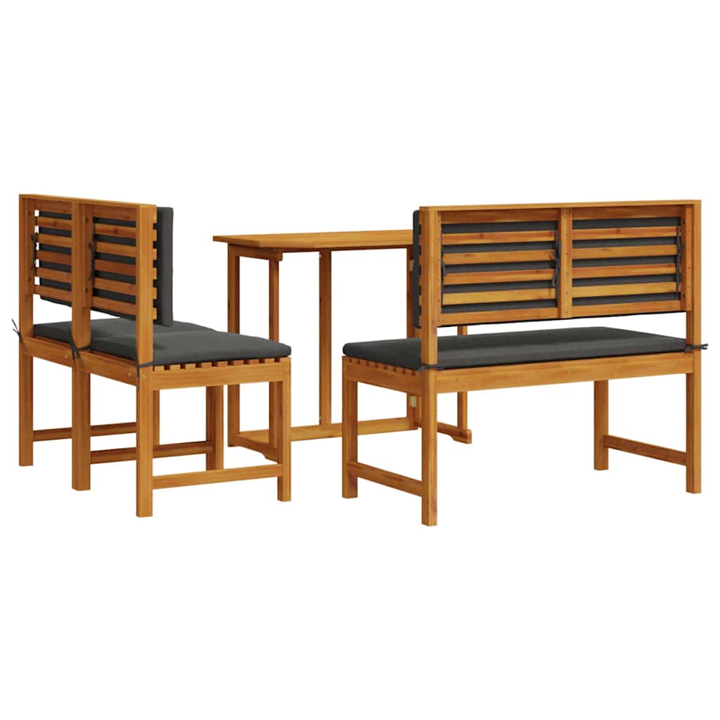 Bistro set za vrt 3 pcs Smeđa Čvrsto drvo akacije