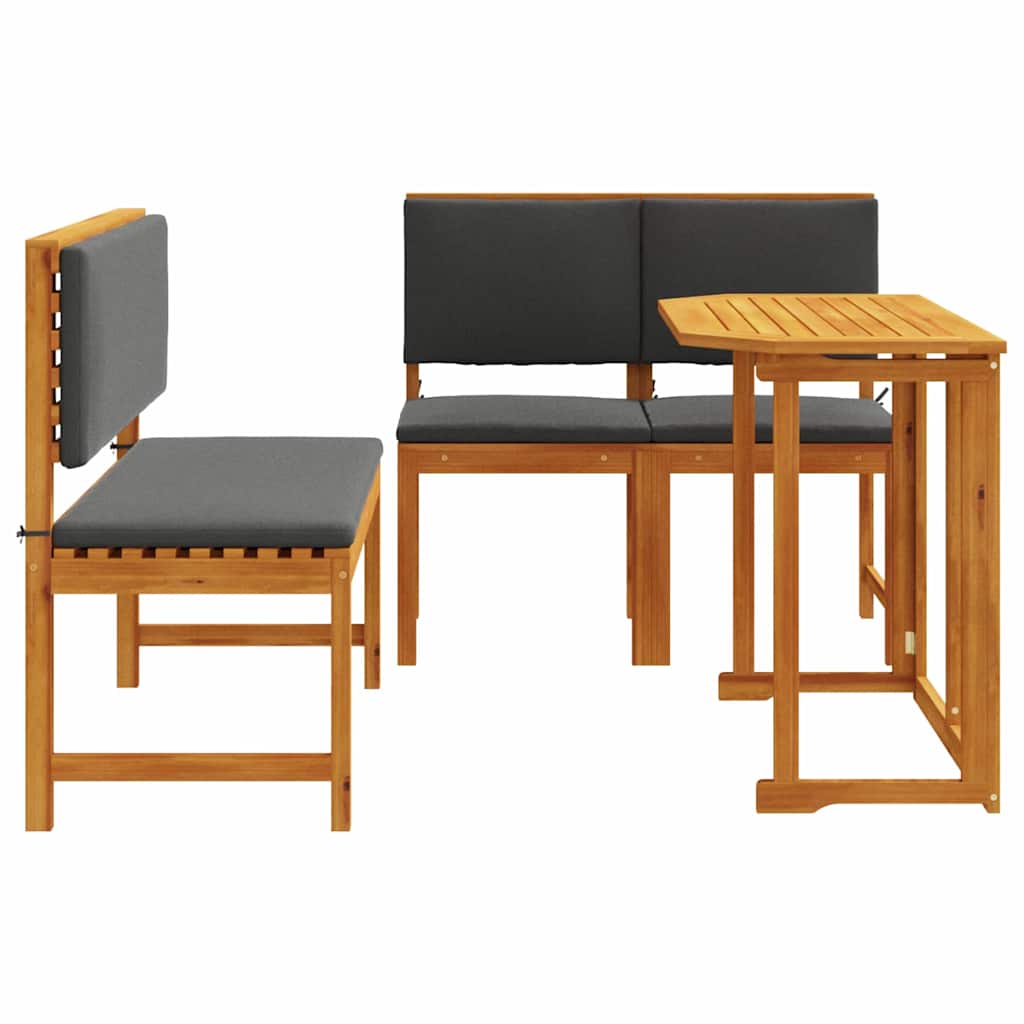 Bistro set za vrt 3 pcs Smeđa Čvrsto drvo akacije