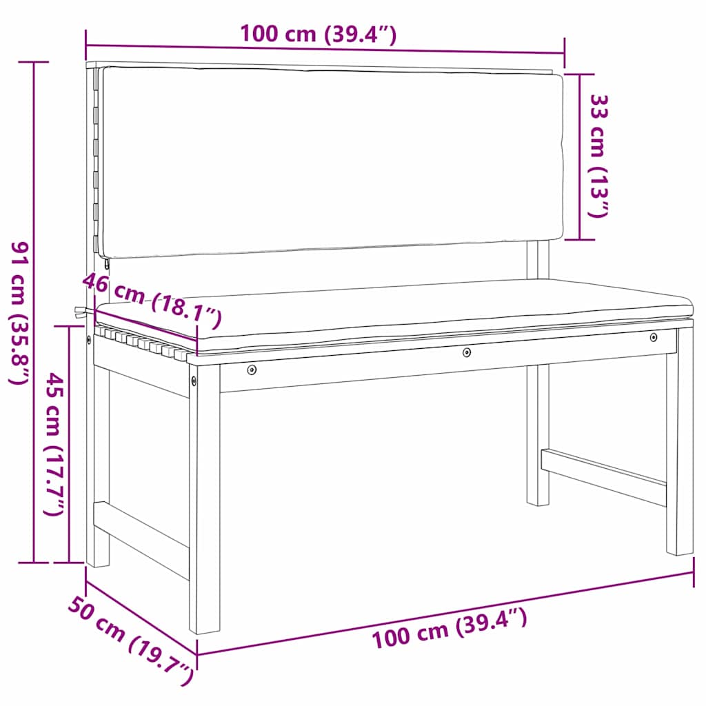 Bistro set za vrt 3 pcs Smeđa Čvrsto drvo akacije