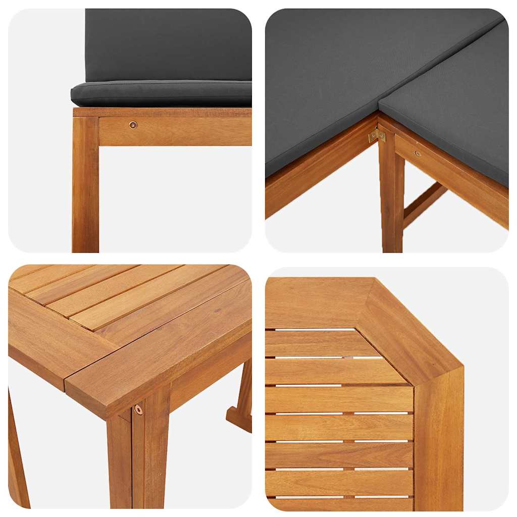 Bistro set za vrt 6 pcs Smeđa Čvrsto drvo akacije