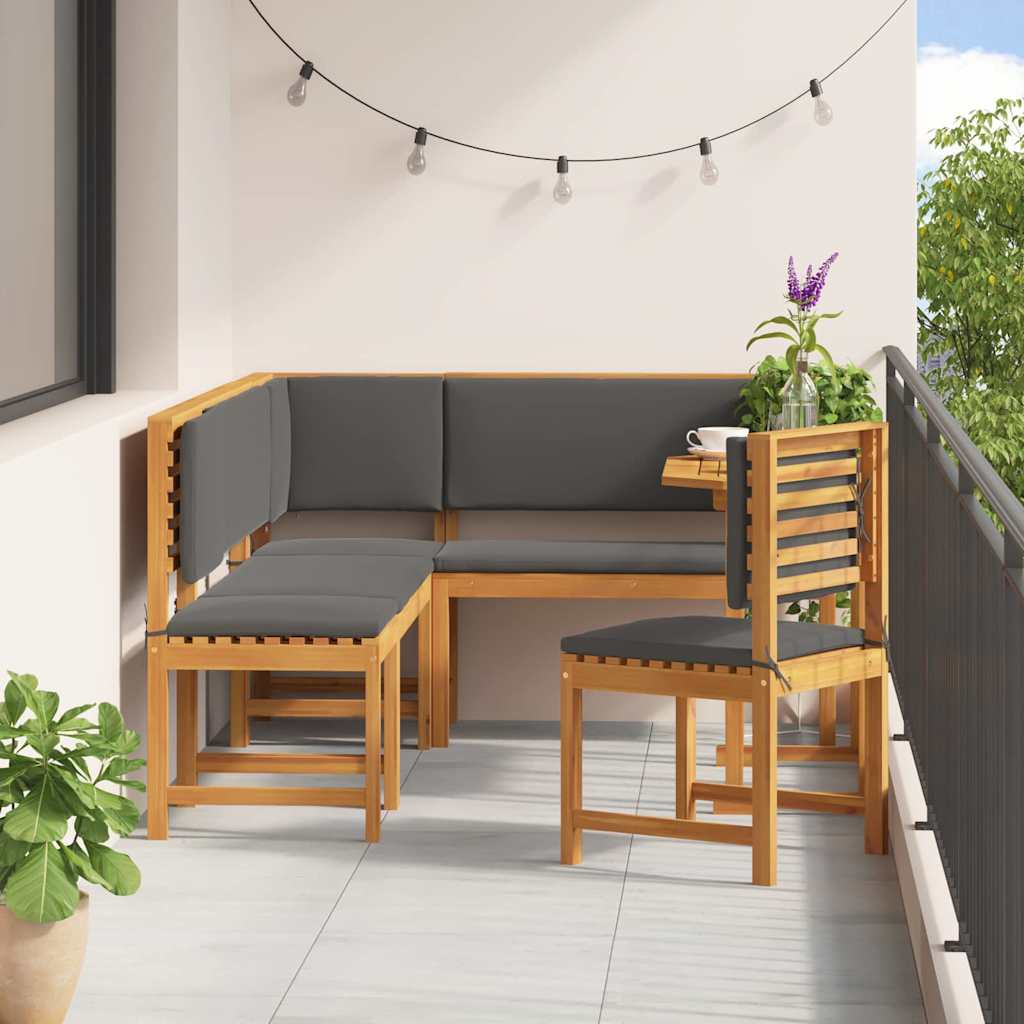 Bistro set za vrt 6 pcs Smeđa Čvrsto drvo akacije