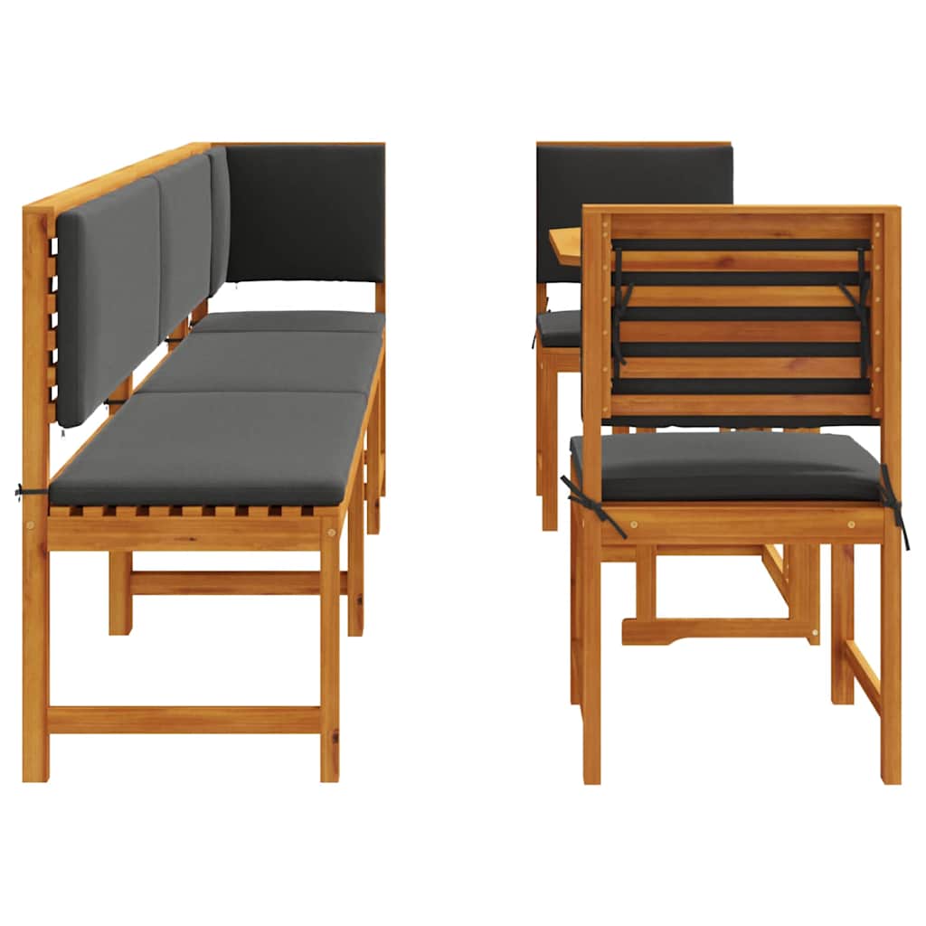 Bistro set za vrt 6 pcs Smeđa Čvrsto drvo akacije