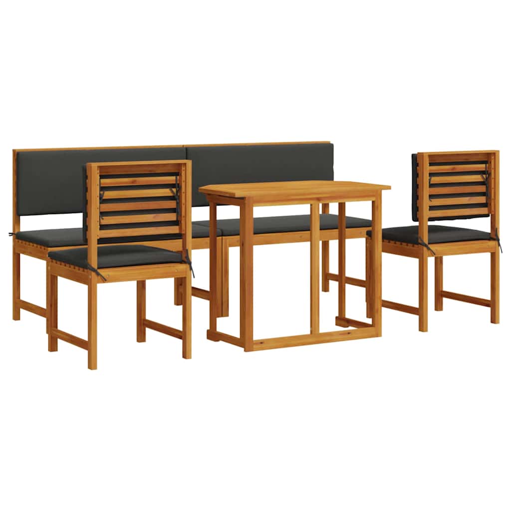 Bistro set za vrt 5 pcs Smeđa Čvrsto drvo akacije