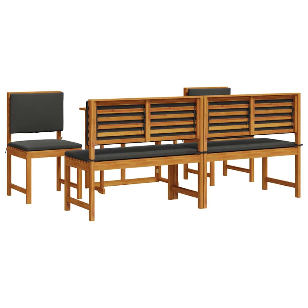 Bistro set za vrt 5 pcs Smeđa Čvrsto drvo akacije