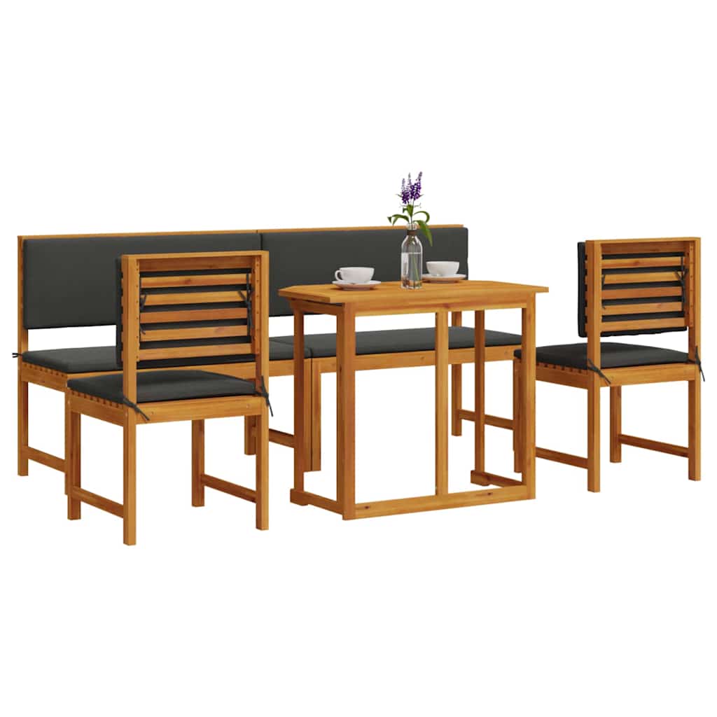 Bistro set za vrt 5 pcs Smeđa Čvrsto drvo akacije
