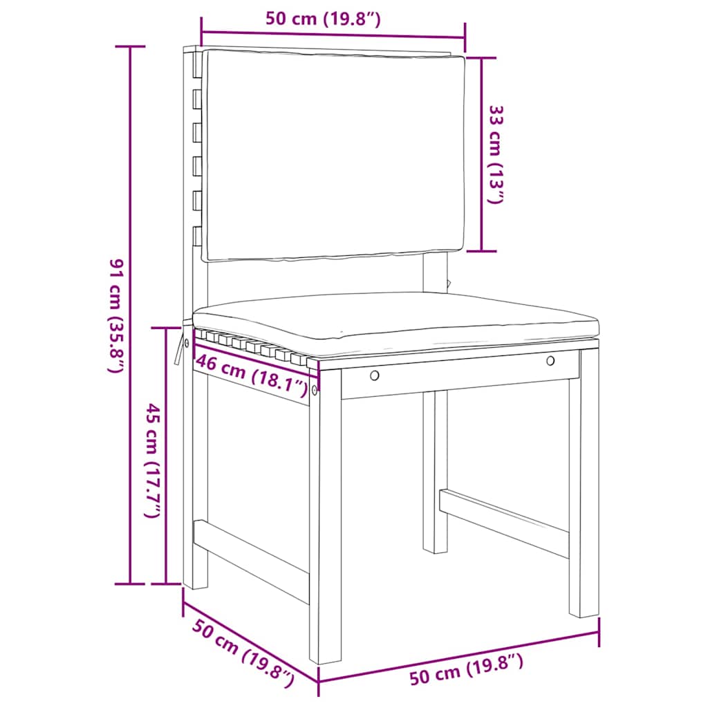 Bistro set za vrt 5 pcs Smeđa Čvrsto drvo akacije