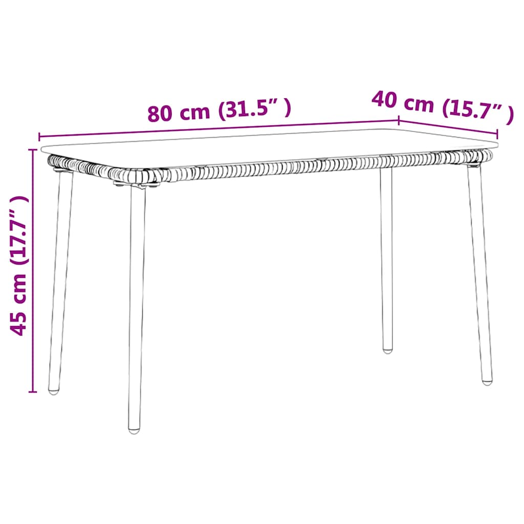 Stol za vrt Prirodna 80 x 40 x 45 cm poliratan