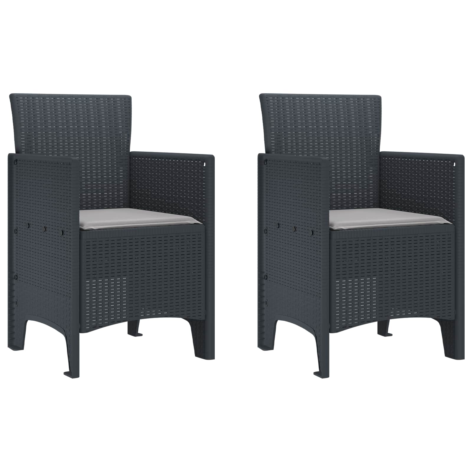 Vrtna stolica 2 pcs Antracit 53 x 49 x 85 cm Polipropilen