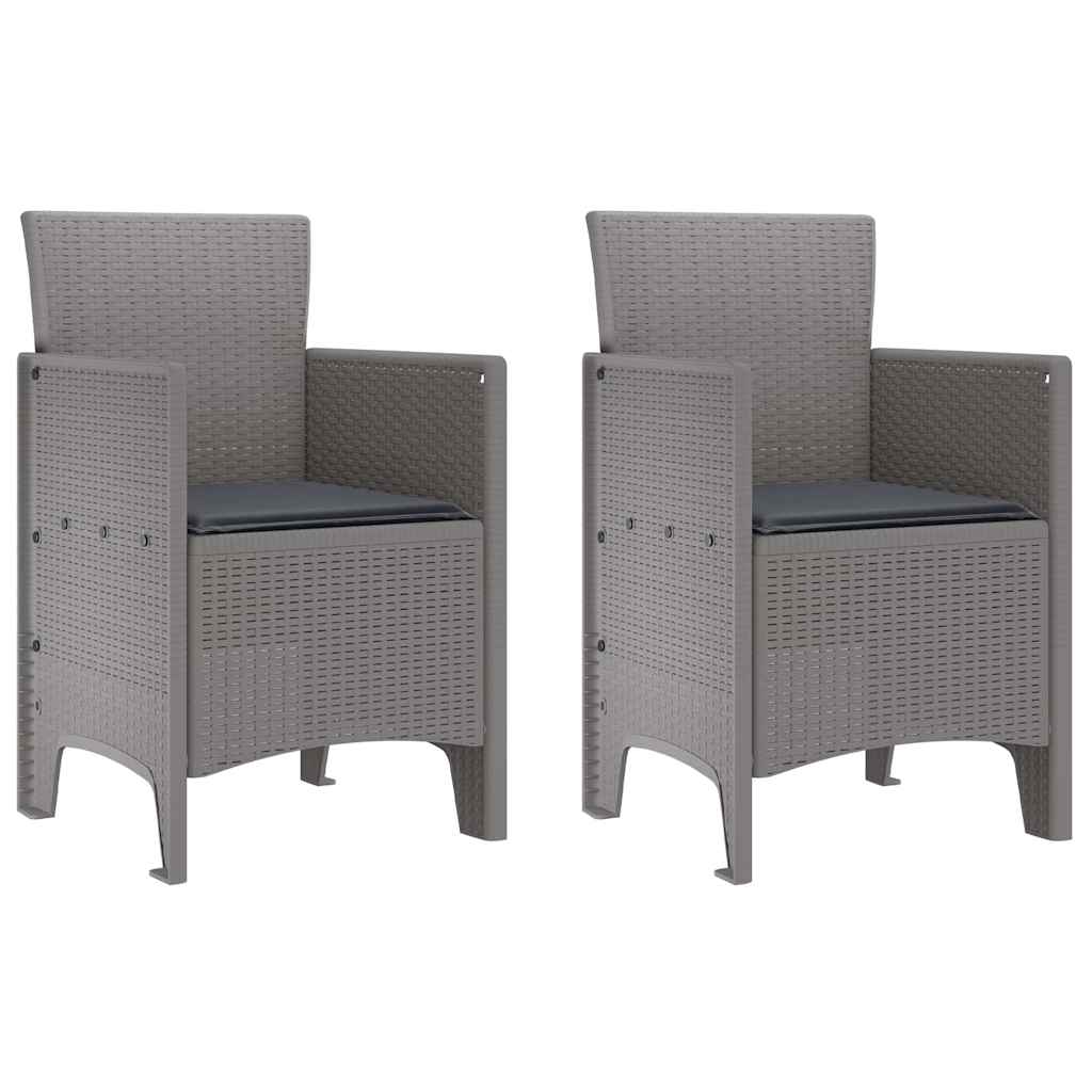 Vrtna stolica 2 pcs Svijetlo siva 53 x 49 x 85 cm Polipropilen