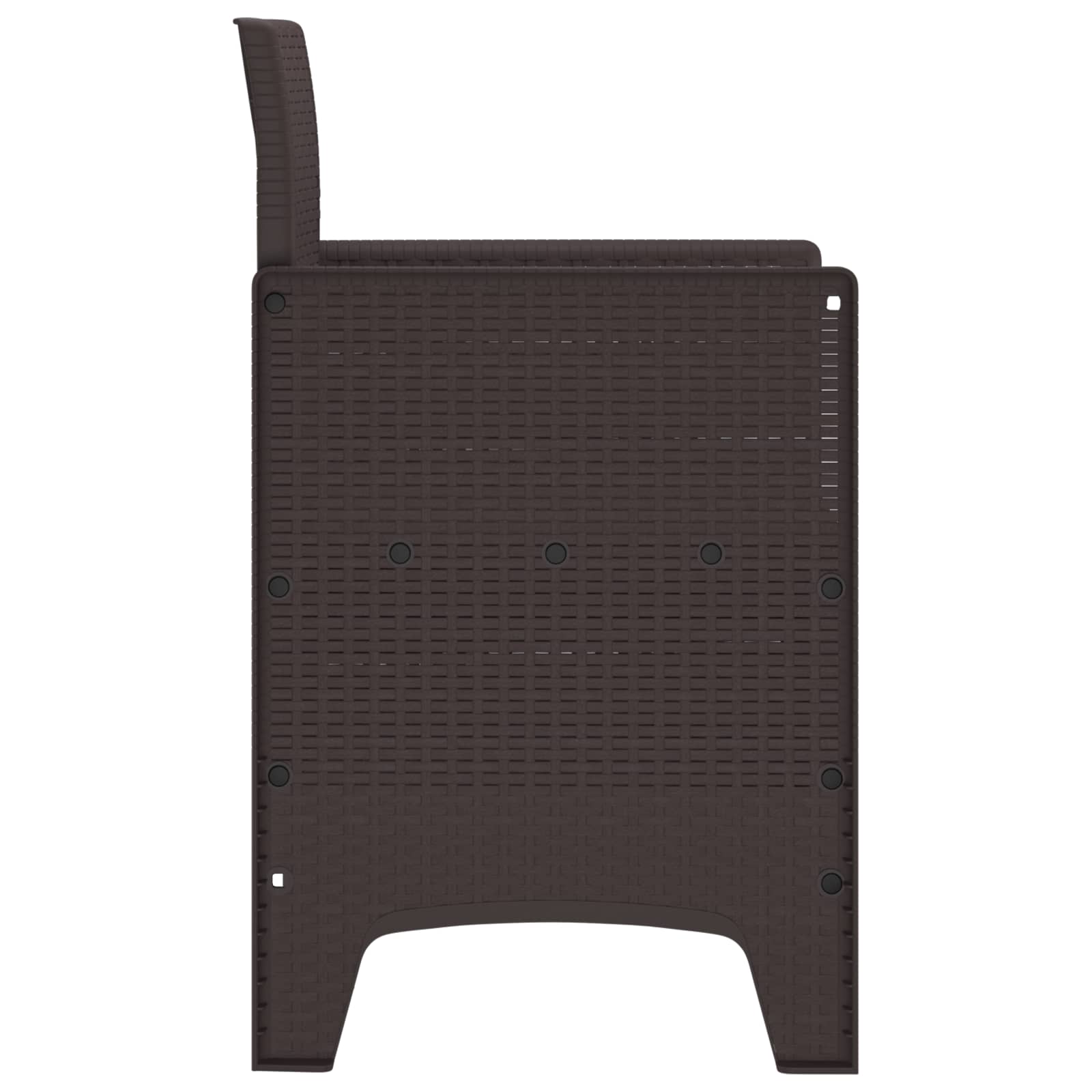 Vrtna stolica 4 pcs Smeđa 53 x 49 x 85 cm Polipropilen