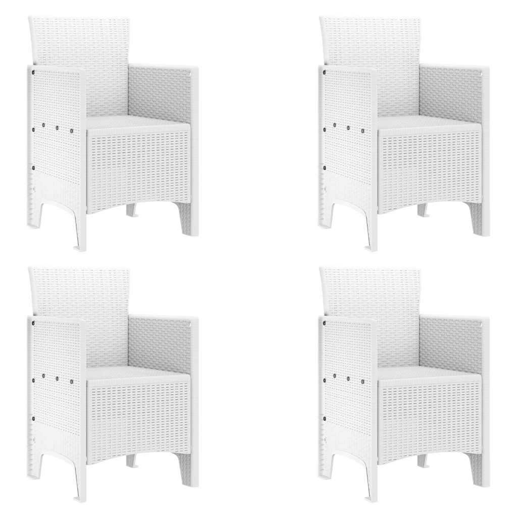 Vrtna stolica 4 pcs Bijelo 53 x 49 x 85 cm Polipropilen