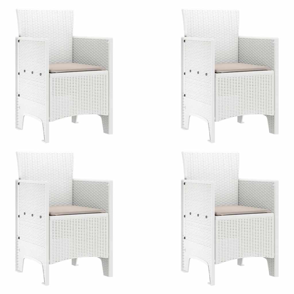 Vrtna stolica 4 pcs Bijelo 53 x 49 x 85 cm Polipropilen