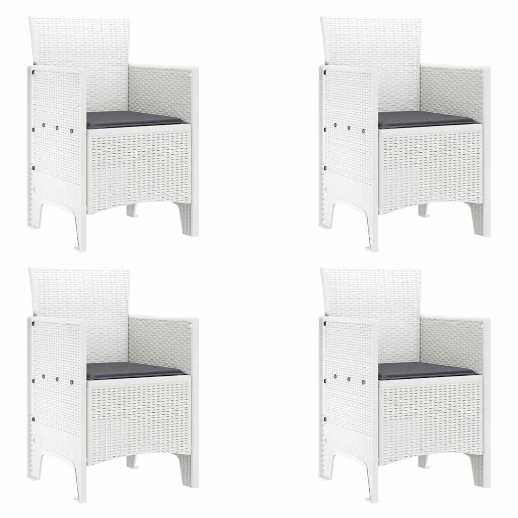 Vrtna stolica 4 pcs Bijelo 53 x 49 x 85 cm Polipropilen