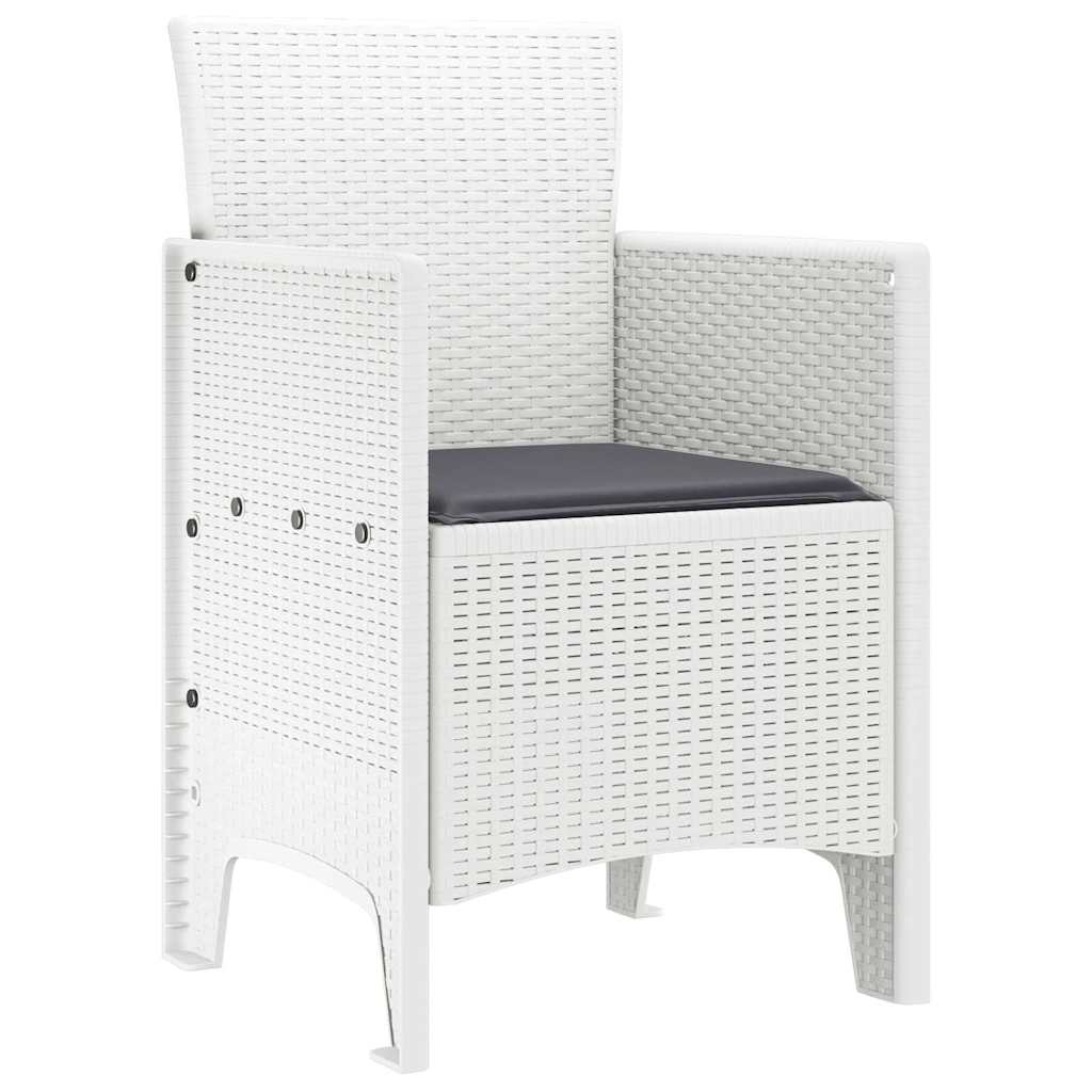 Vrtna stolica 4 pcs Bijelo 53 x 49 x 85 cm Polipropilen